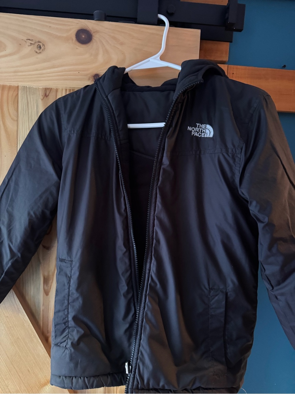 The North Face Kids Black Reversible Insulated Hooded Jacket